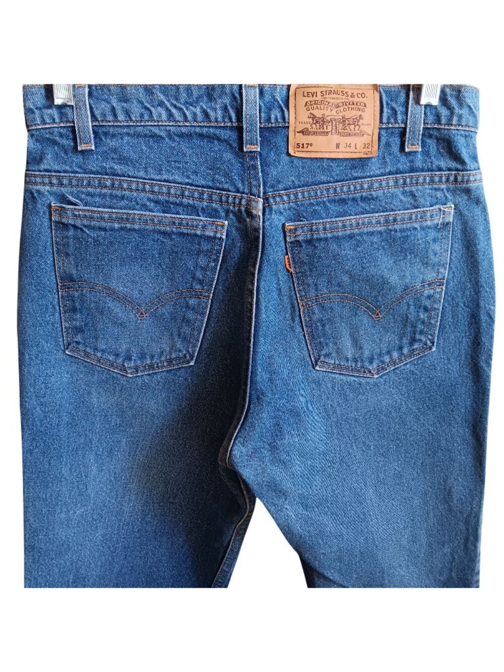 True Vintage 34x32 Levis 517 Jeans Mens 1990s Bootcut W34 L32 Denim Made In USA